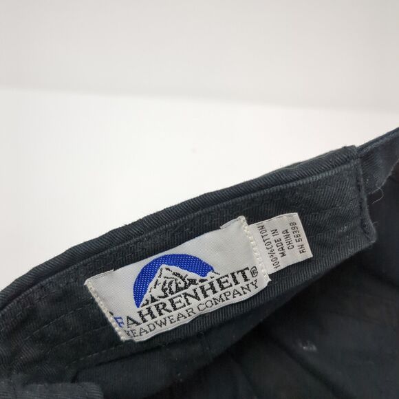 Bar Gernika Slideback Hat Black One Size Adjustable 6 Panel Fahrenheit - Picture 8 of 8